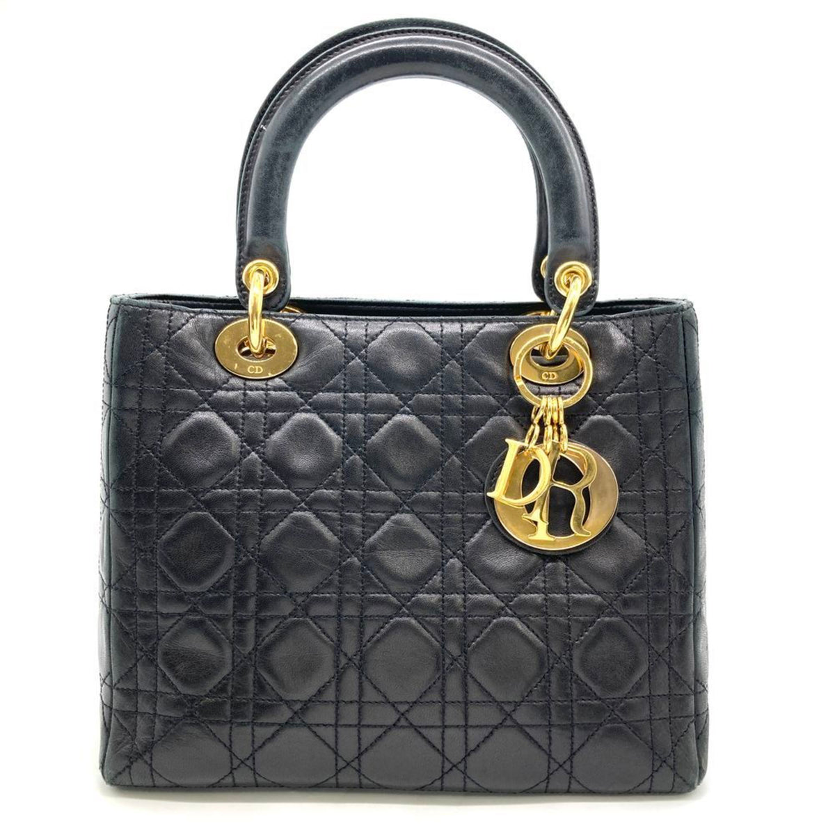 Vintage Lady Dior Bag Cannage Quilt Lambskin Medium