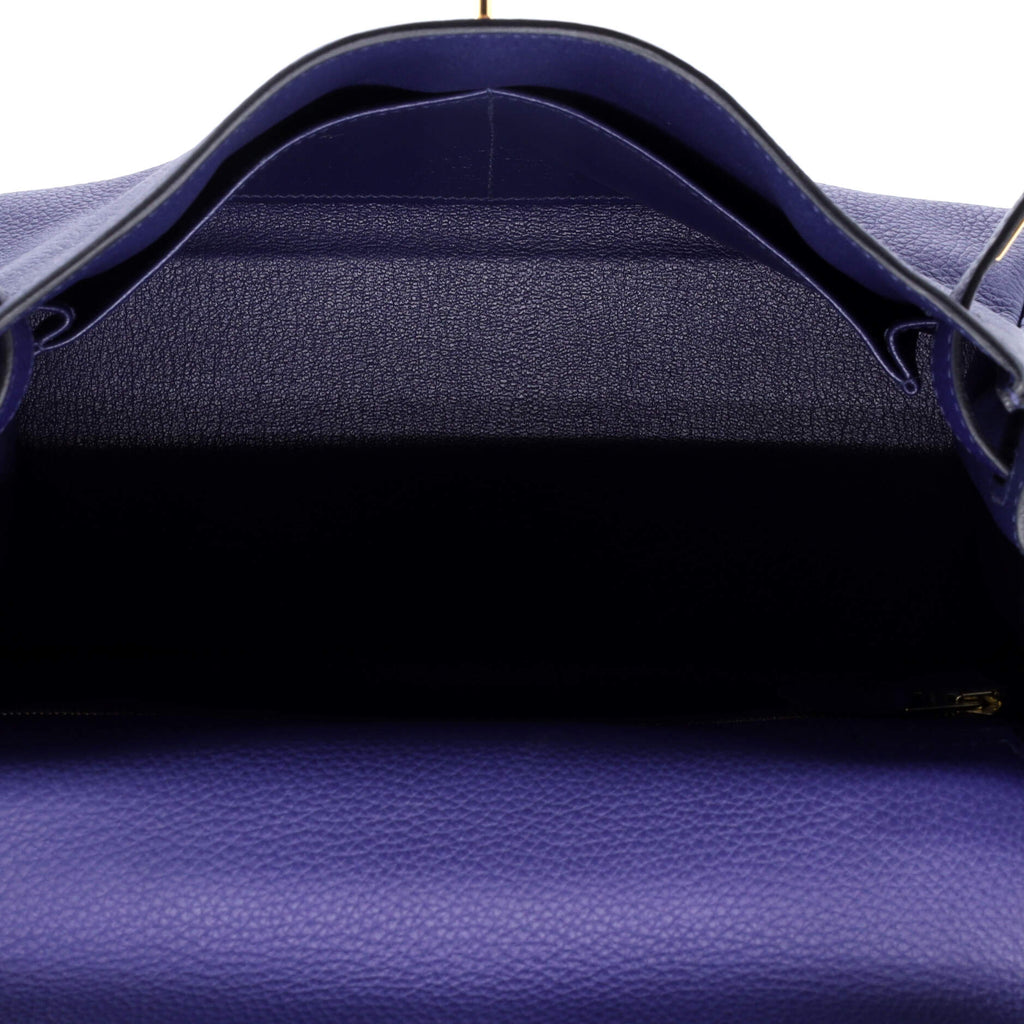 Kelly Handbag Bleu Encre Togo with Gold Hardware 28