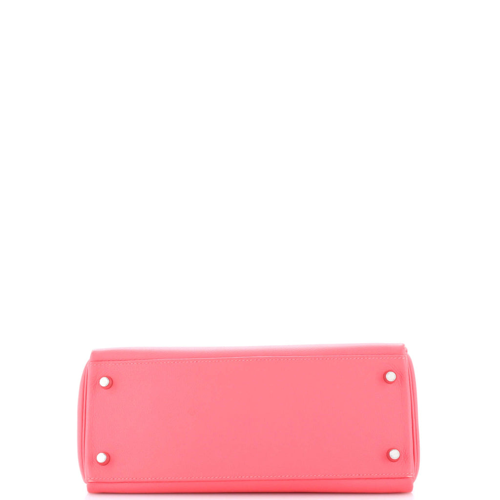 Kelly Handbag Rose Azalée Evercolor with Palladium Hardware 28