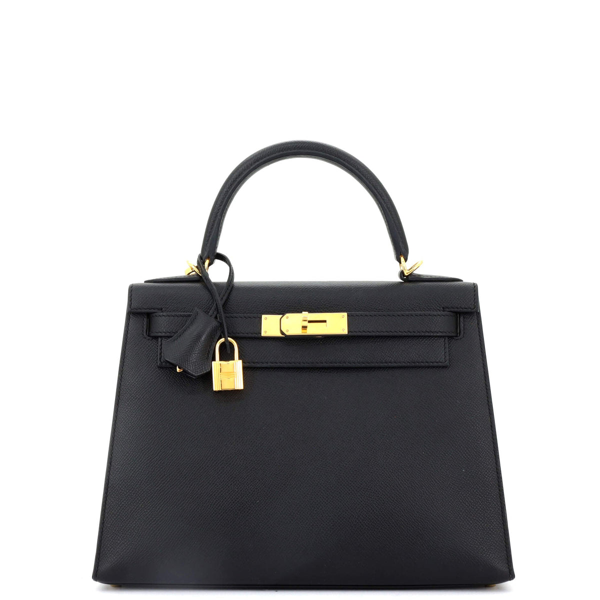 Kelly Handbag Noir Epsom with Gold Hardware 28