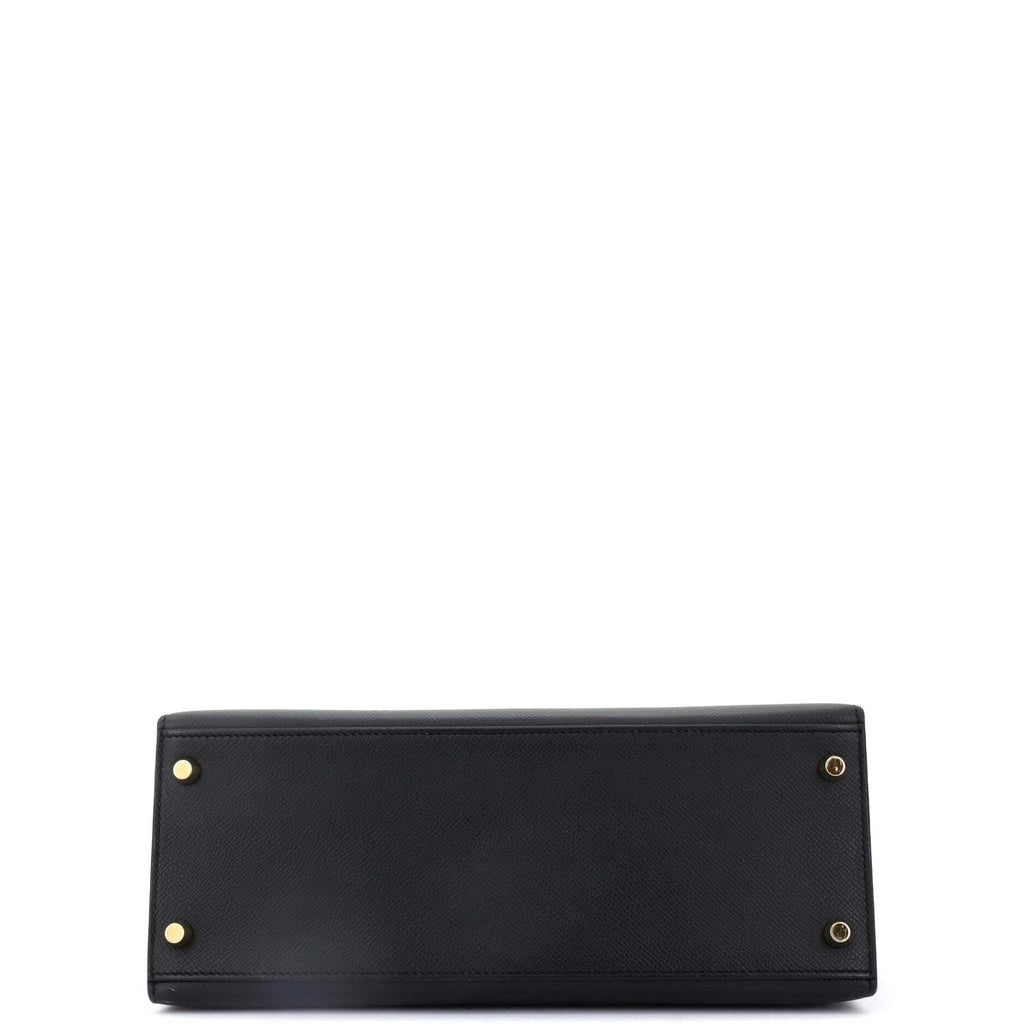Kelly Handbag Noir Epsom with Gold Hardware 28