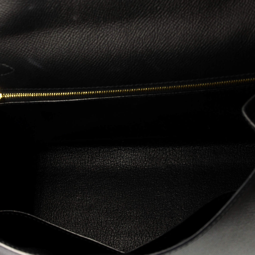 Kelly Handbag Noir Epsom with Gold Hardware 28