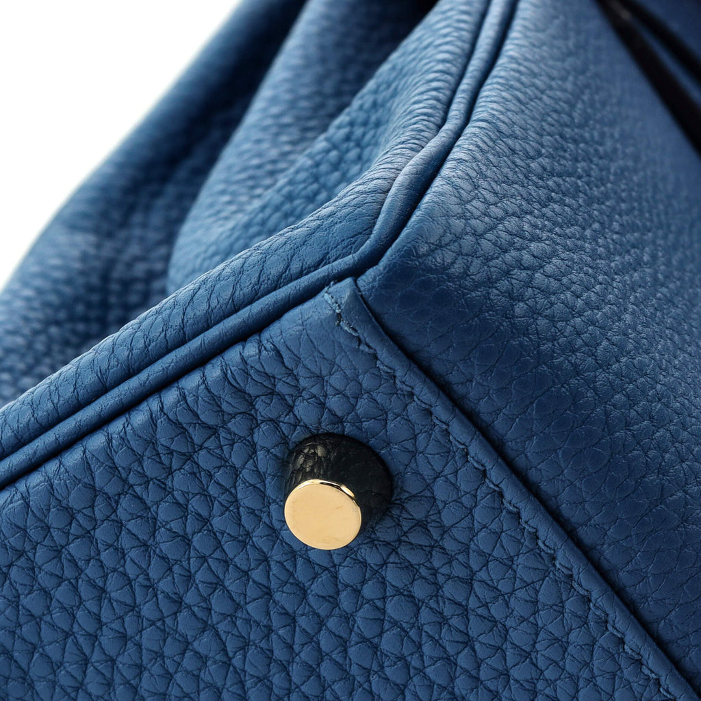 Kelly Handbag Bleu France Togo with Gold Hardware 25