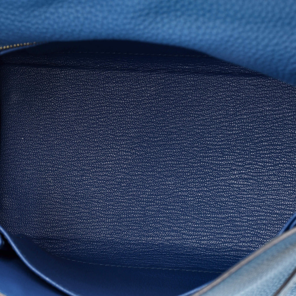 Kelly Handbag Bleu France Togo with Gold Hardware 25