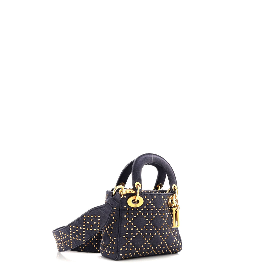 Supple Lady Dior Bag Cannage Studded Denim Mini