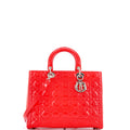 Lady Dior Bag Cannage Quilt Patent Large
