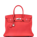 Birkin Handbag Rouge Tomate Clemence with Palladium Hardware 35