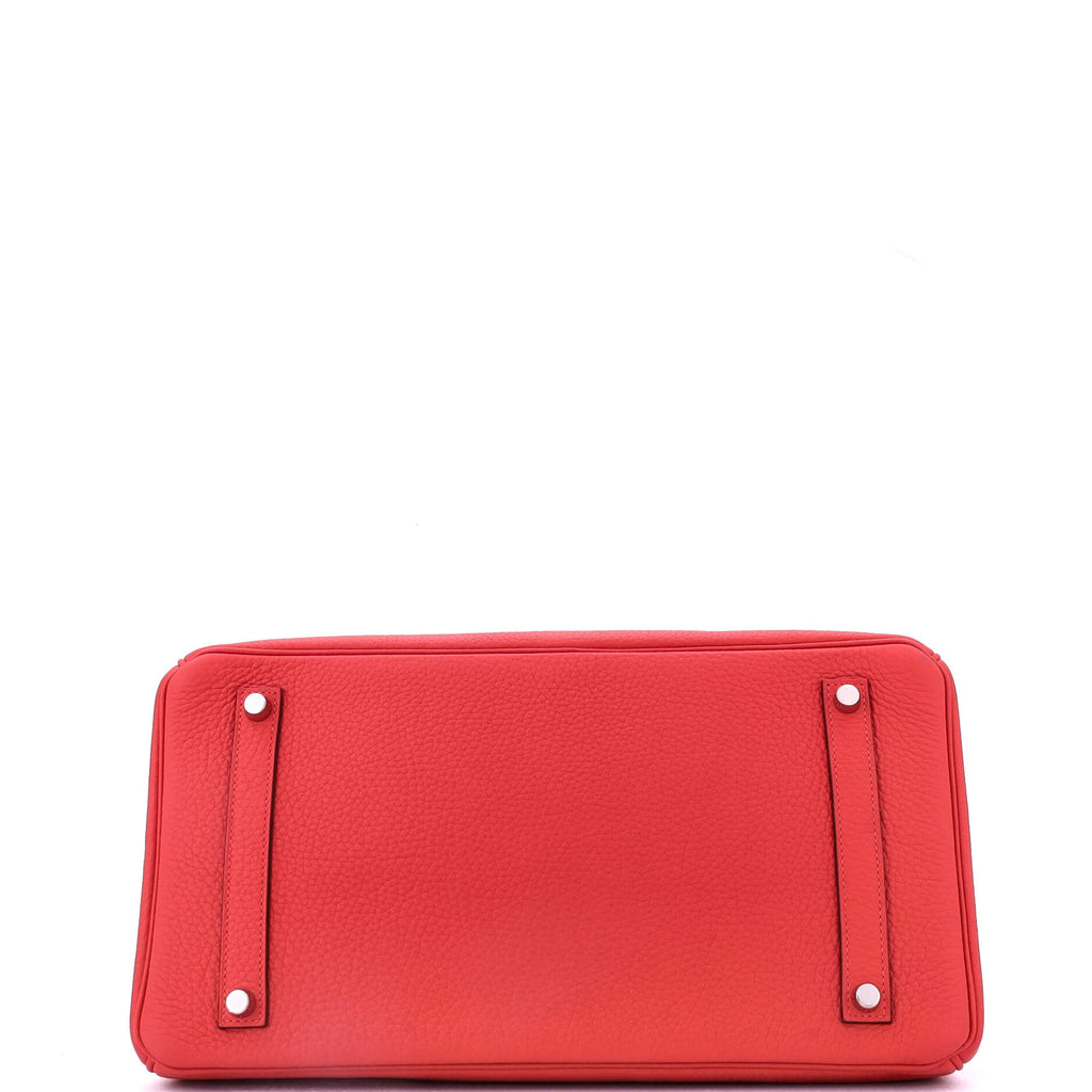 Birkin Handbag Rouge Tomate Clemence with Palladium Hardware 35