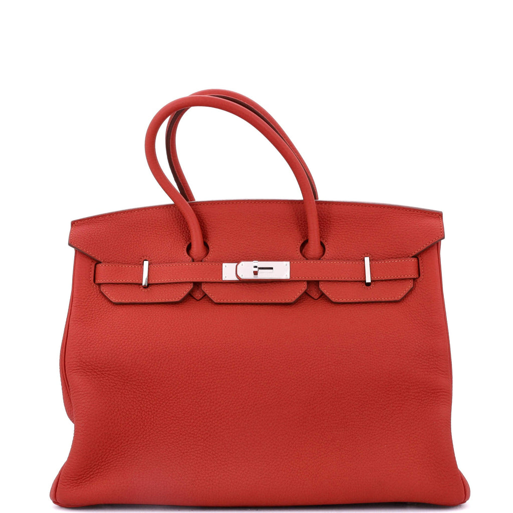 Birkin Handbag Vermillon Togo with Palladium Hardware 35