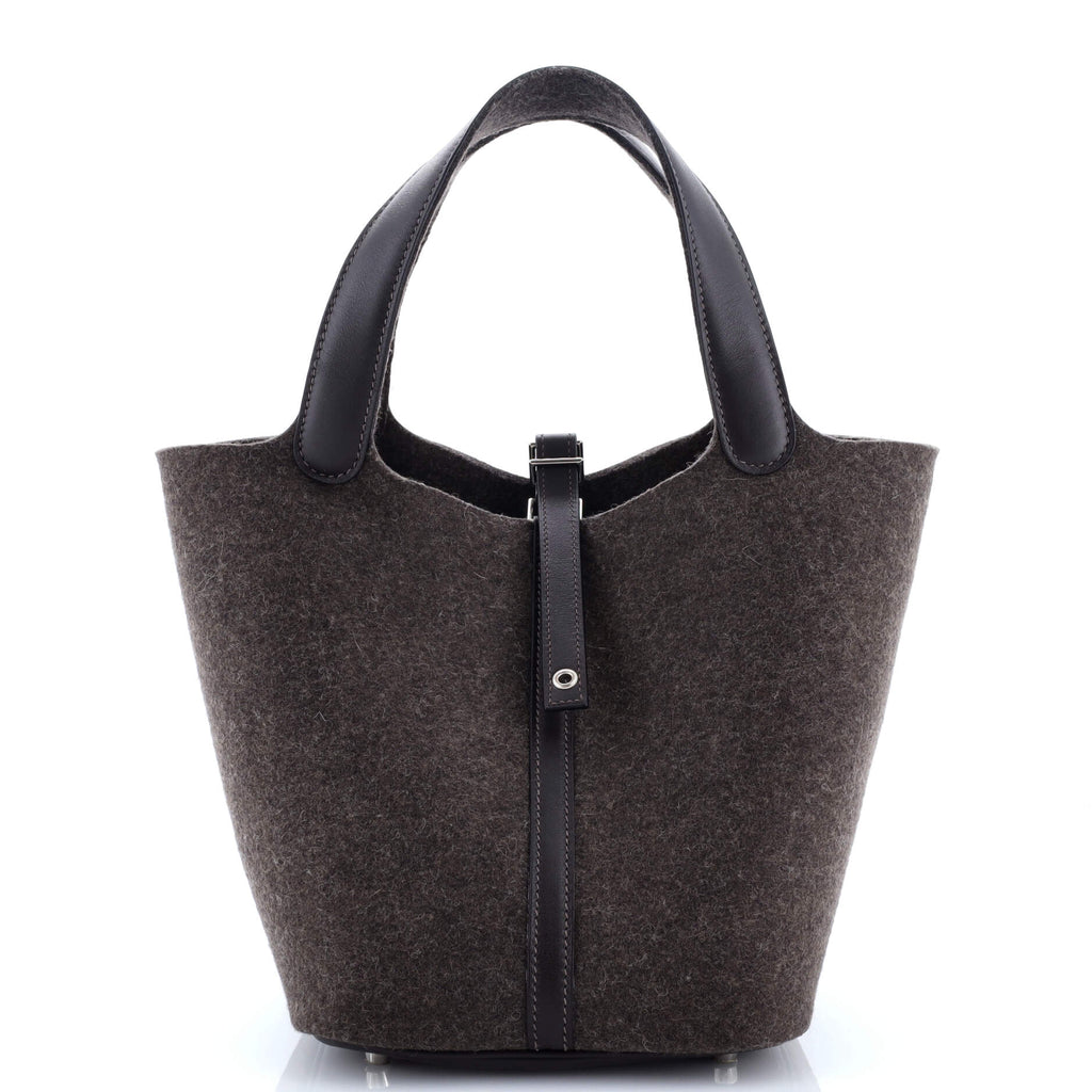 Picotin Lock Bag Felt with Leather MM