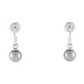Drop Hoop Earrings 18K White Gold and Pearl