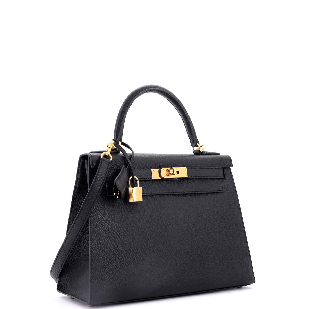 Kelly Handbag Noir Epsom with Gold Hardware 28