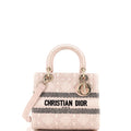 Lady D-Lite Bag Cannage Embroidered Raffia Medium