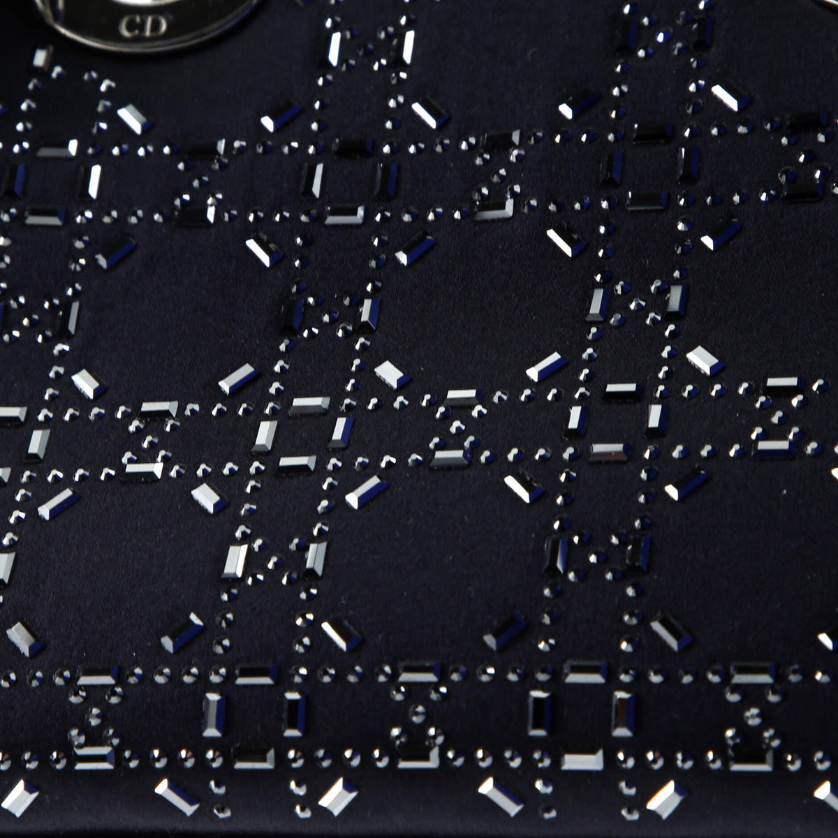Lady Dior Bag Crystal Embellished Cannage Quilt Satin Mini