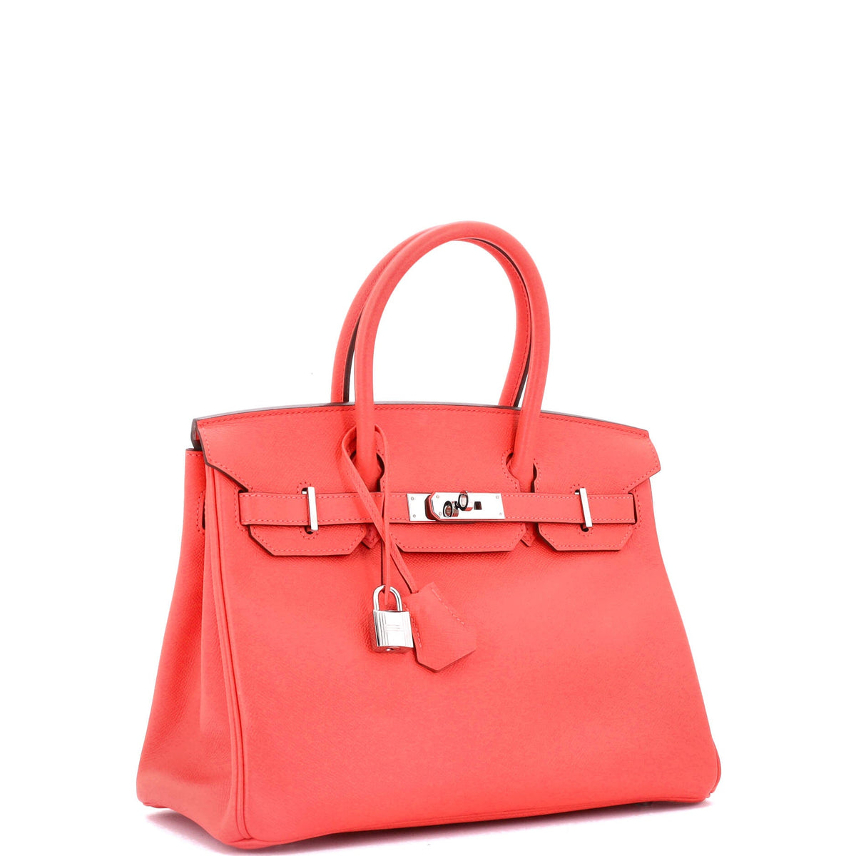 Birkin Handbag Rouge Pivoine Epsom with Palladium Hardware 30