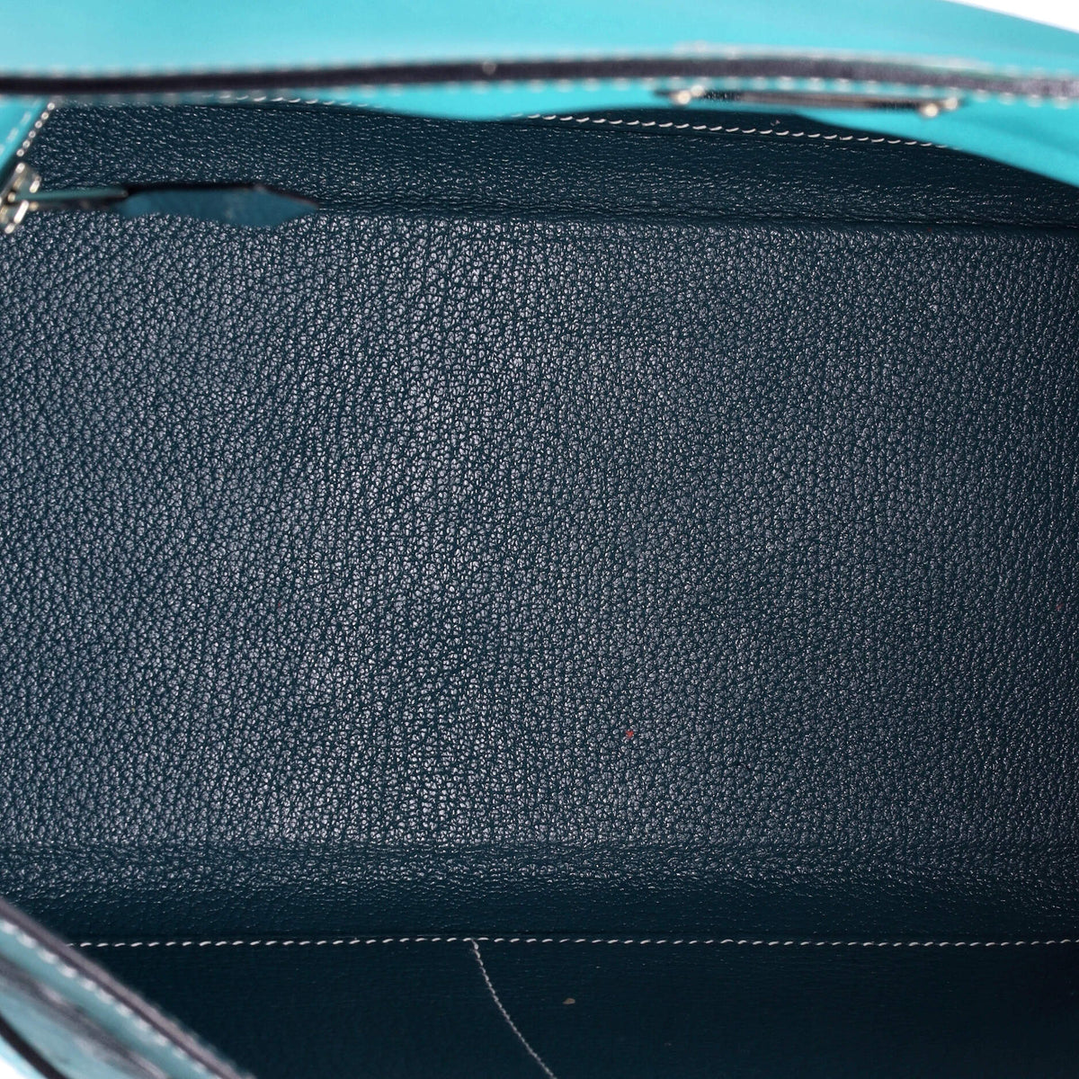 Kelly Handbag Tricolor Ostrich with Swift and Clemence and Palladium Hardware 32