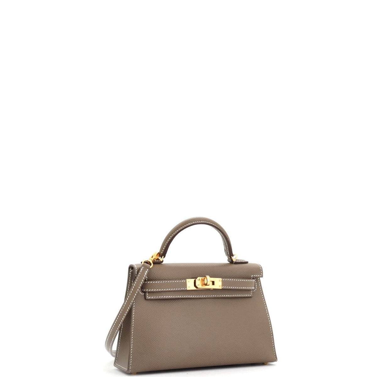 Kelly Mini II Bag Grey Madame with Gold Hardware 20