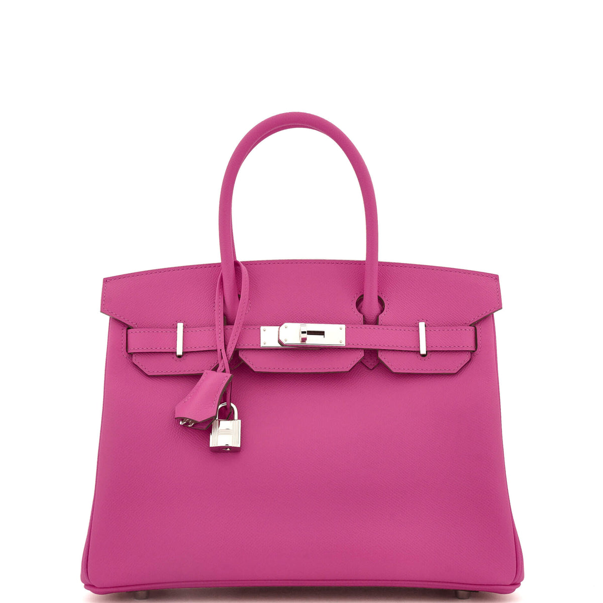 Birkin Handbag Rose Pourpre Epsom with Palladium Hardware 30