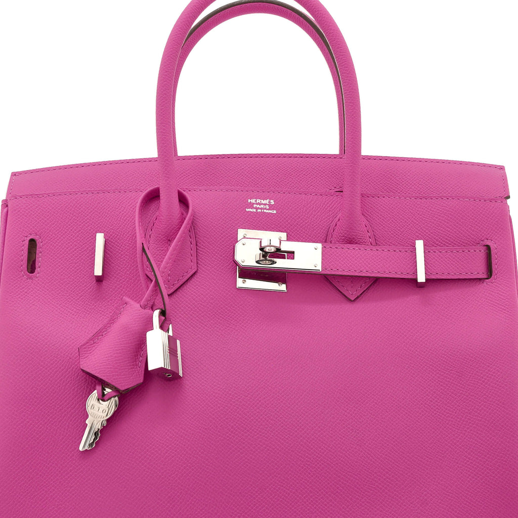 Birkin Handbag Rose Pourpre Epsom with Palladium Hardware 30