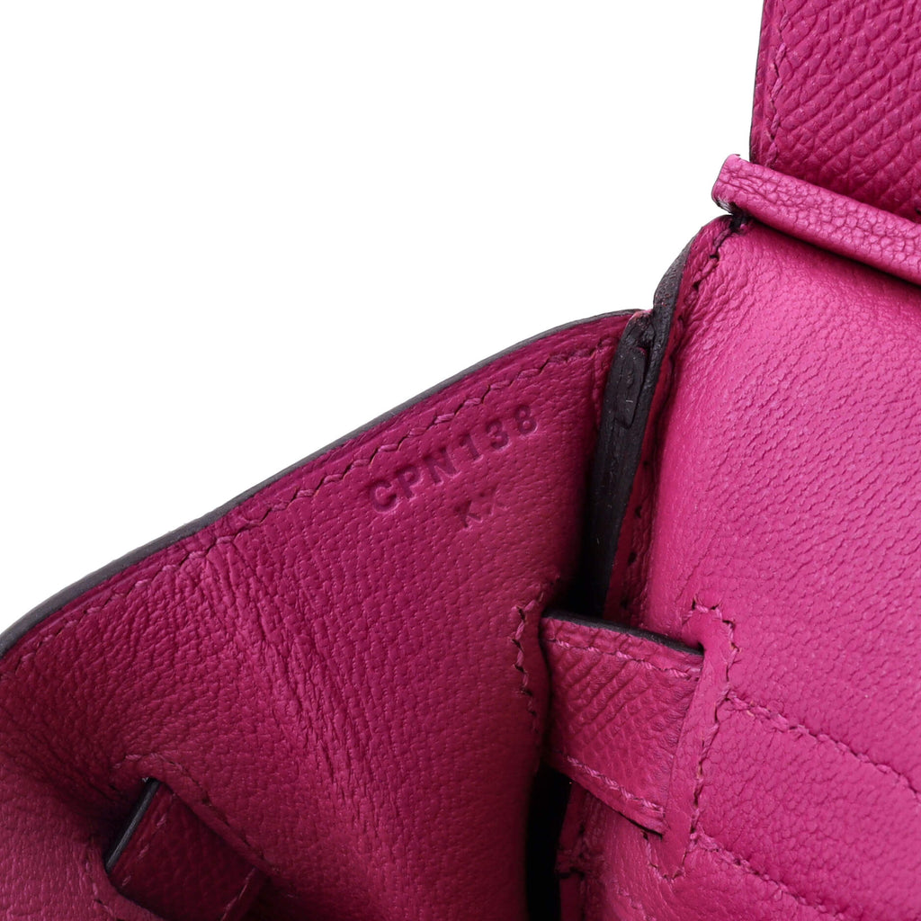 Birkin Handbag Rose Pourpre Epsom with Palladium Hardware 30
