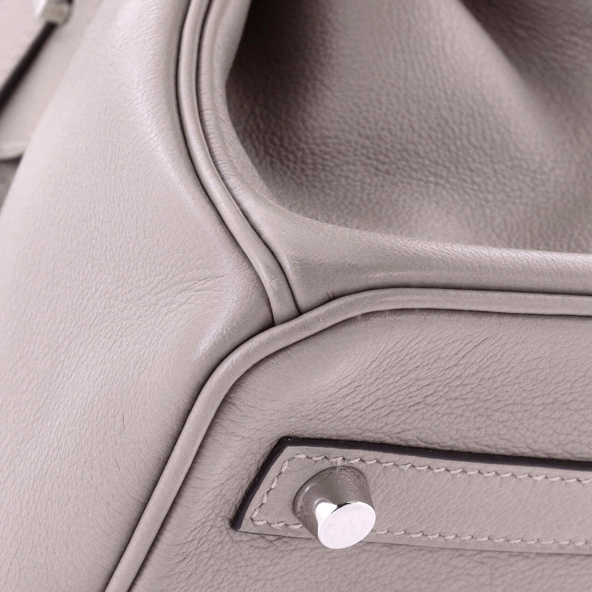Birkin Handbag Grey Novillo with Palladium Hardware 30