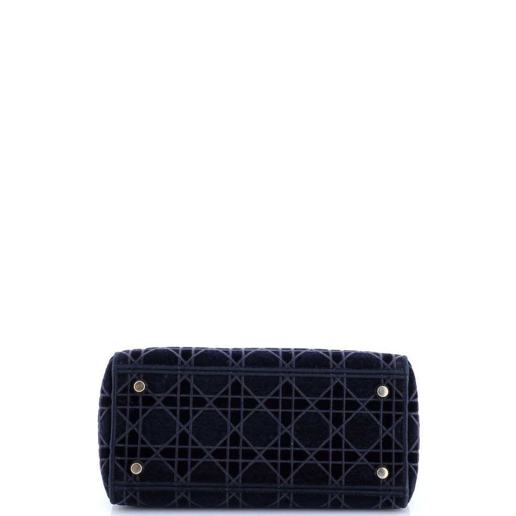 Lady D-Lite Bag Cannage Embroidered Velvet Medium