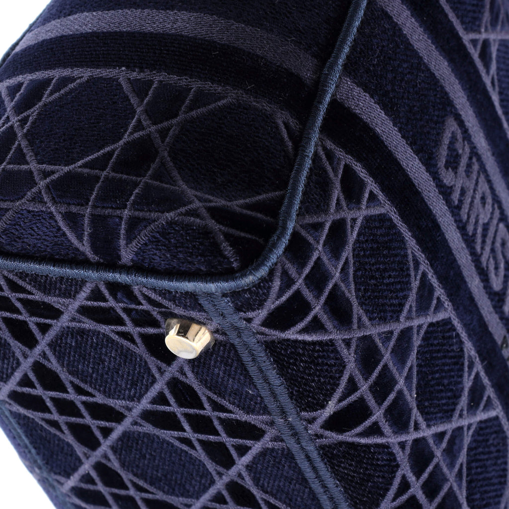 Lady D-Lite Bag Cannage Embroidered Velvet Medium