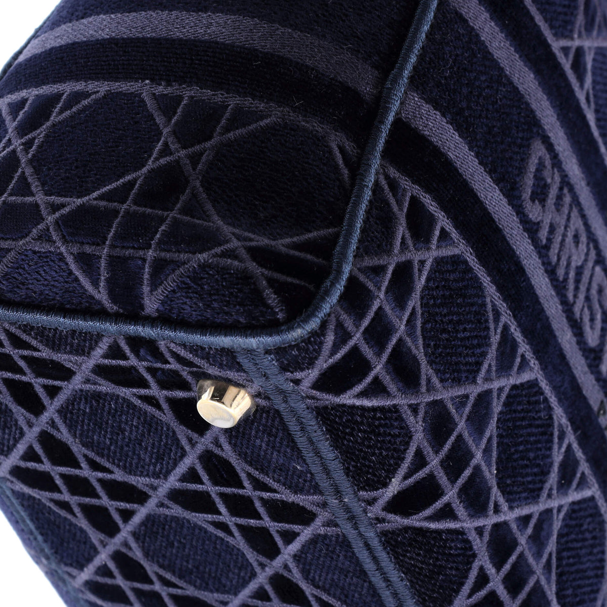 Lady D-Lite Bag Cannage Embroidered Velvet Medium