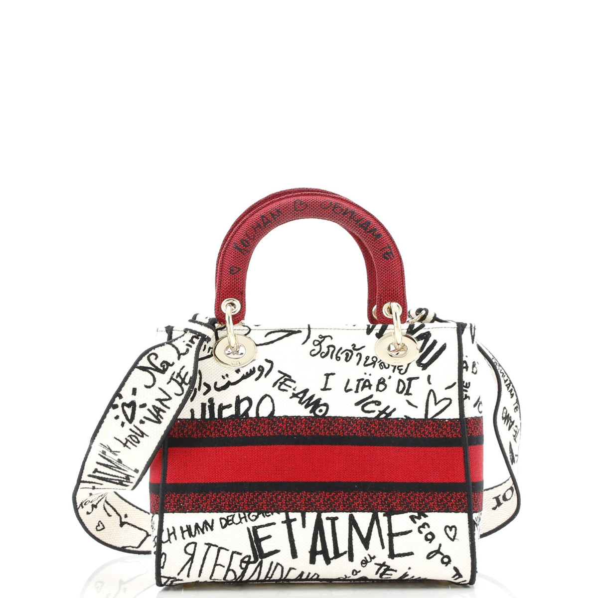 Lady D-Lite Bag Embroidered Canvas Medium