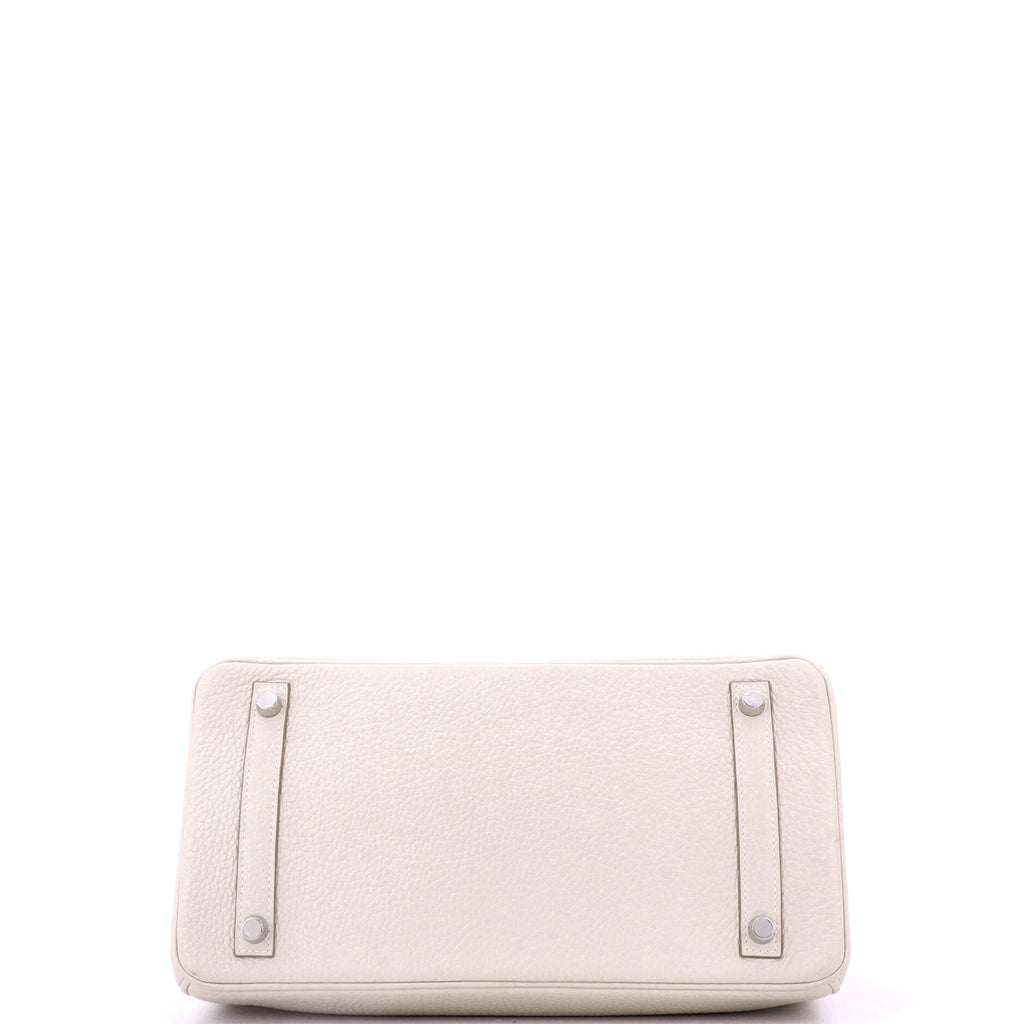 Birkin Handbag Light Clemence with Palladium Hardware 30