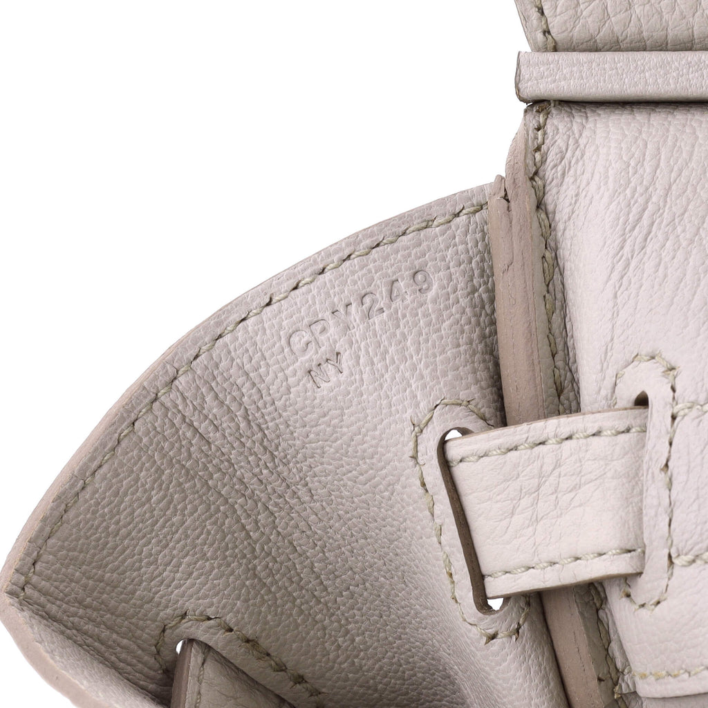 Birkin Handbag Light Clemence with Palladium Hardware 30