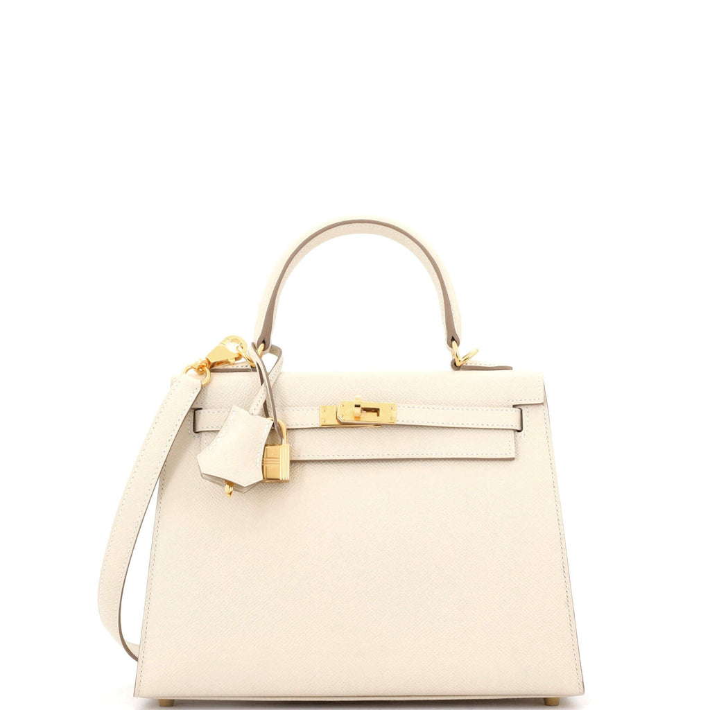 Kelly Handbag Light Epsom with Gold Hardware 25