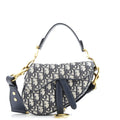 Saddle Handbag with Strap Oblique Canvas Mini