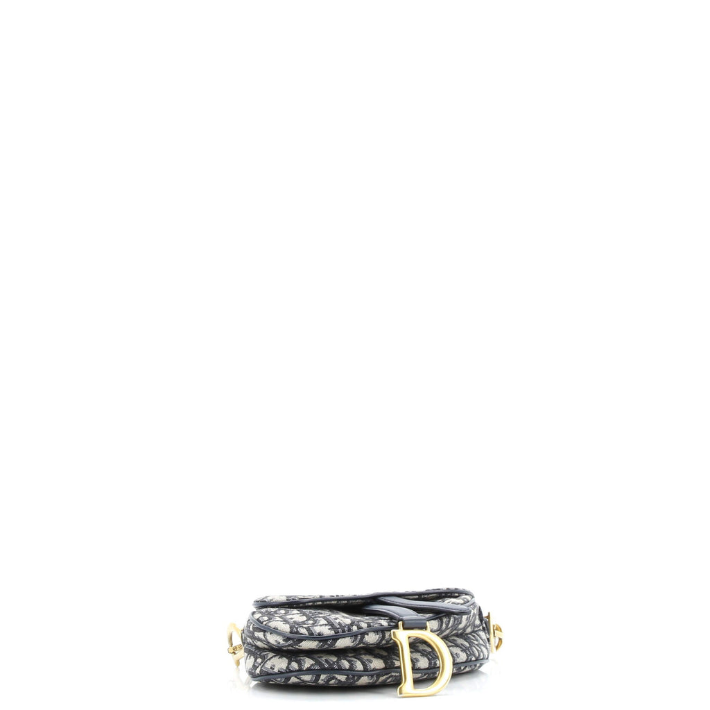 Saddle Handbag with Strap Oblique Canvas Mini