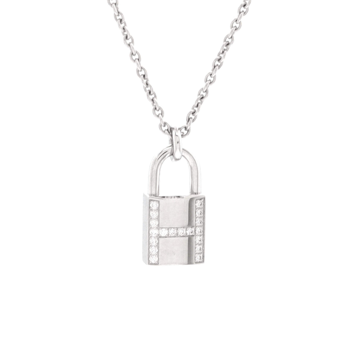 Amulettes Cadenas Pendant Necklace 18K White Gold with Diamonds