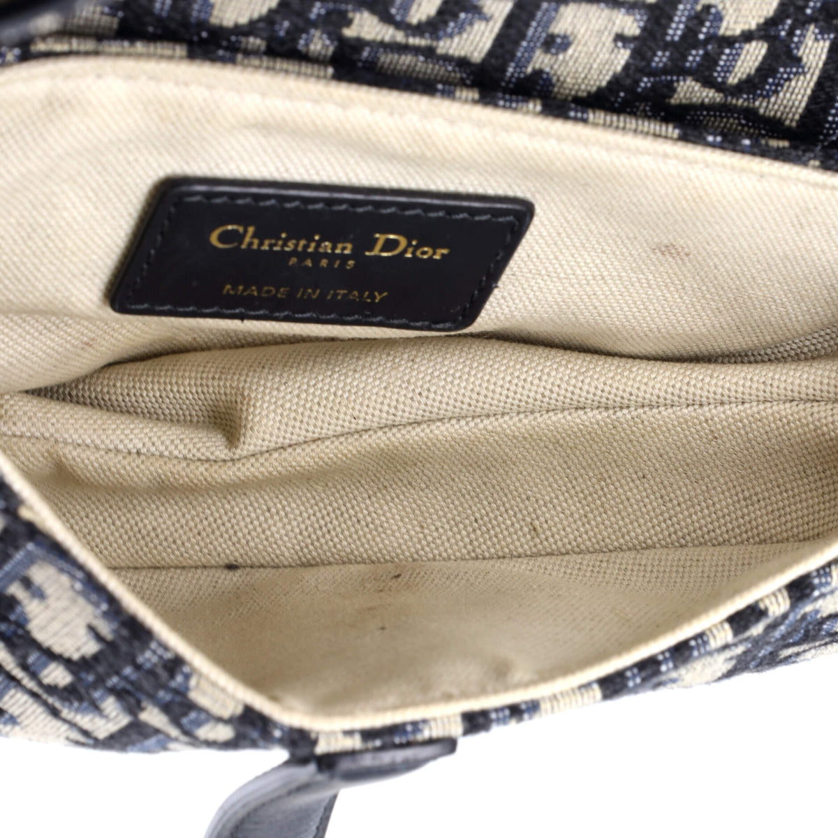 Saddle Handbag with Strap Oblique Canvas Mini