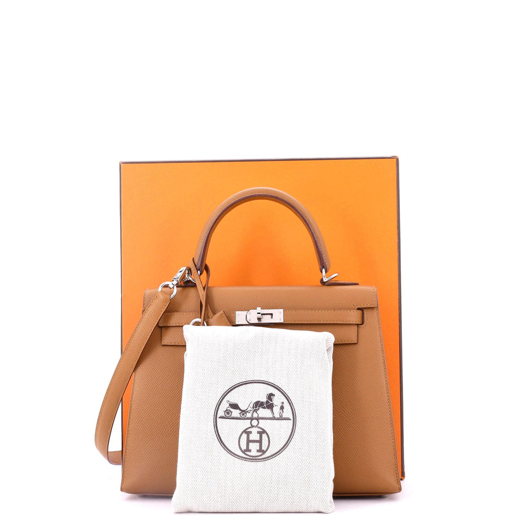 Kelly Handbag Verso Epsom with Palladium Hardware 25