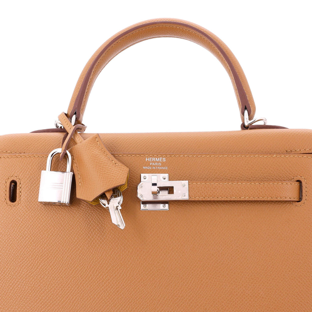 Kelly Handbag Verso Epsom with Palladium Hardware 25