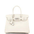 Birkin Handbag Light Epsom with Palladium Hardware 30