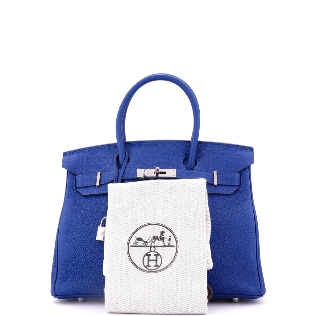 Birkin Handbag Bleu Royal Togo with Palladium Hardware 30