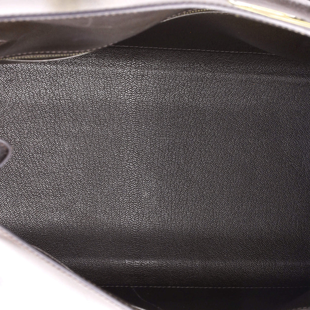 Kelly Handbag Ebene Box Calf with Gold Hardware 35