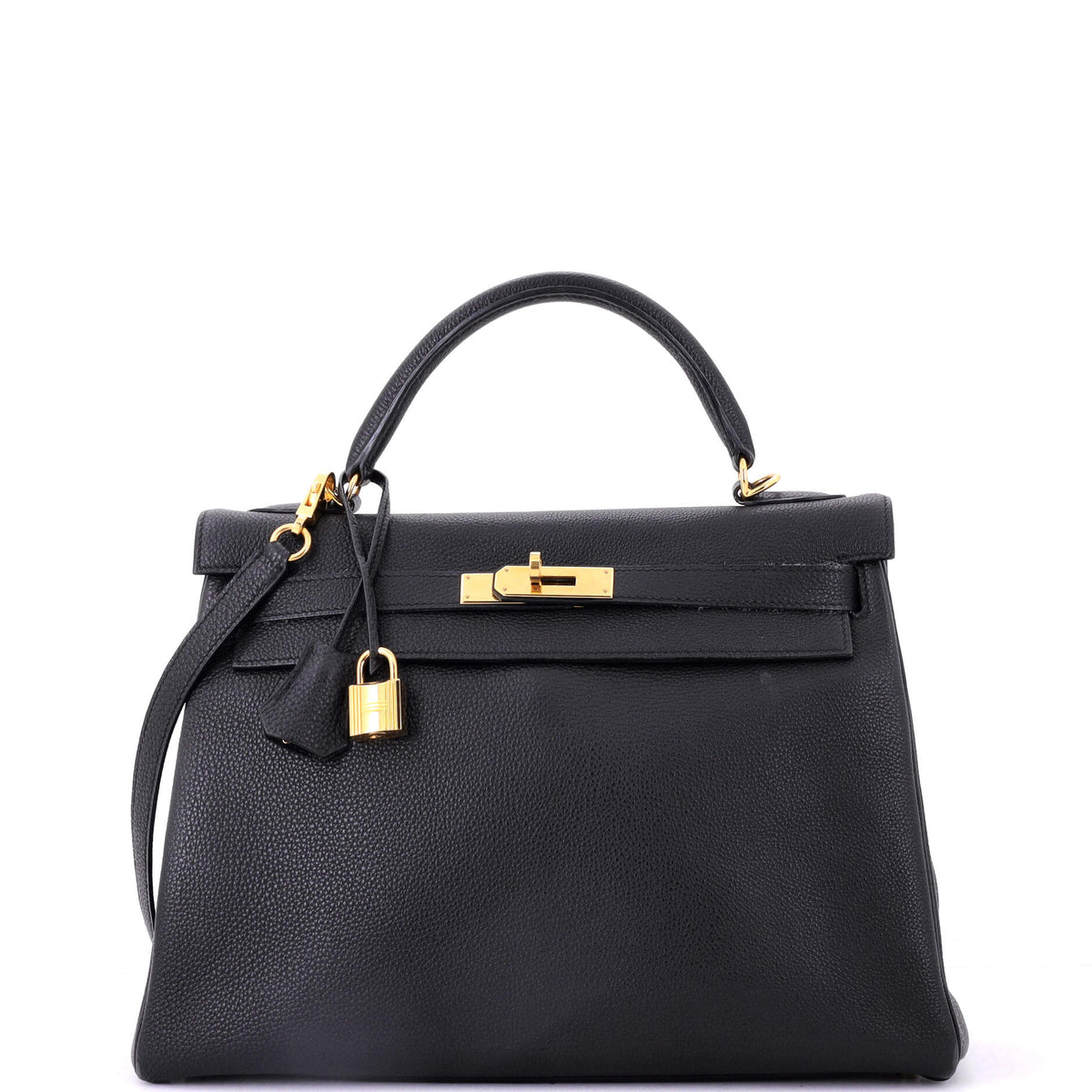 Kelly Handbag Noir Togo with Gold Hardware 32