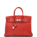 Birkin Handbag Rouge Vif Togo with Palladium Hardware 35