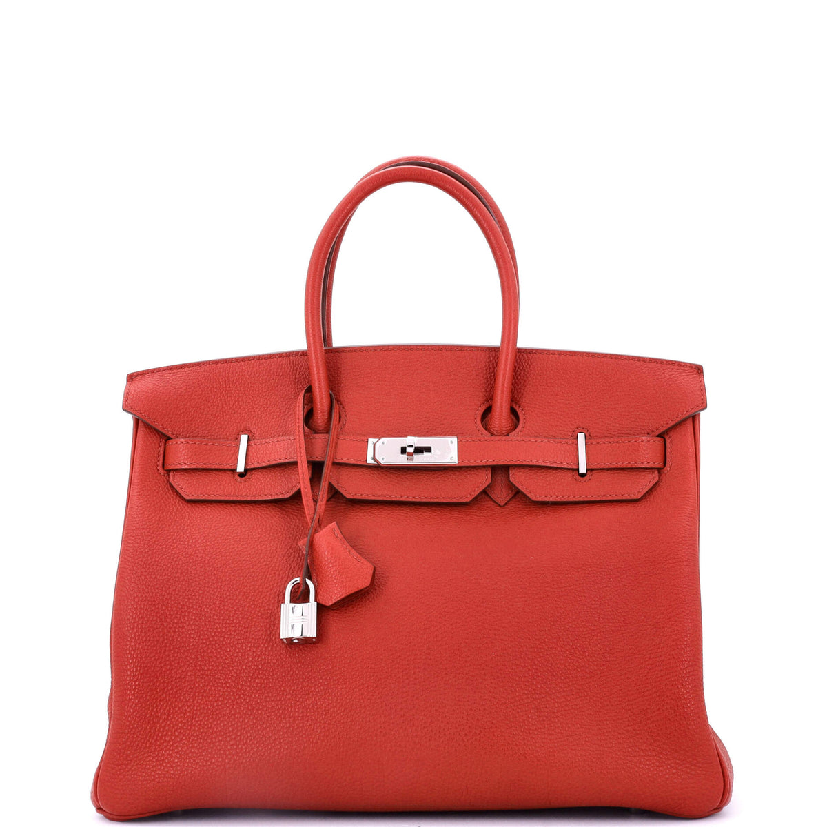Birkin Handbag Rouge Vif Togo with Palladium Hardware 35