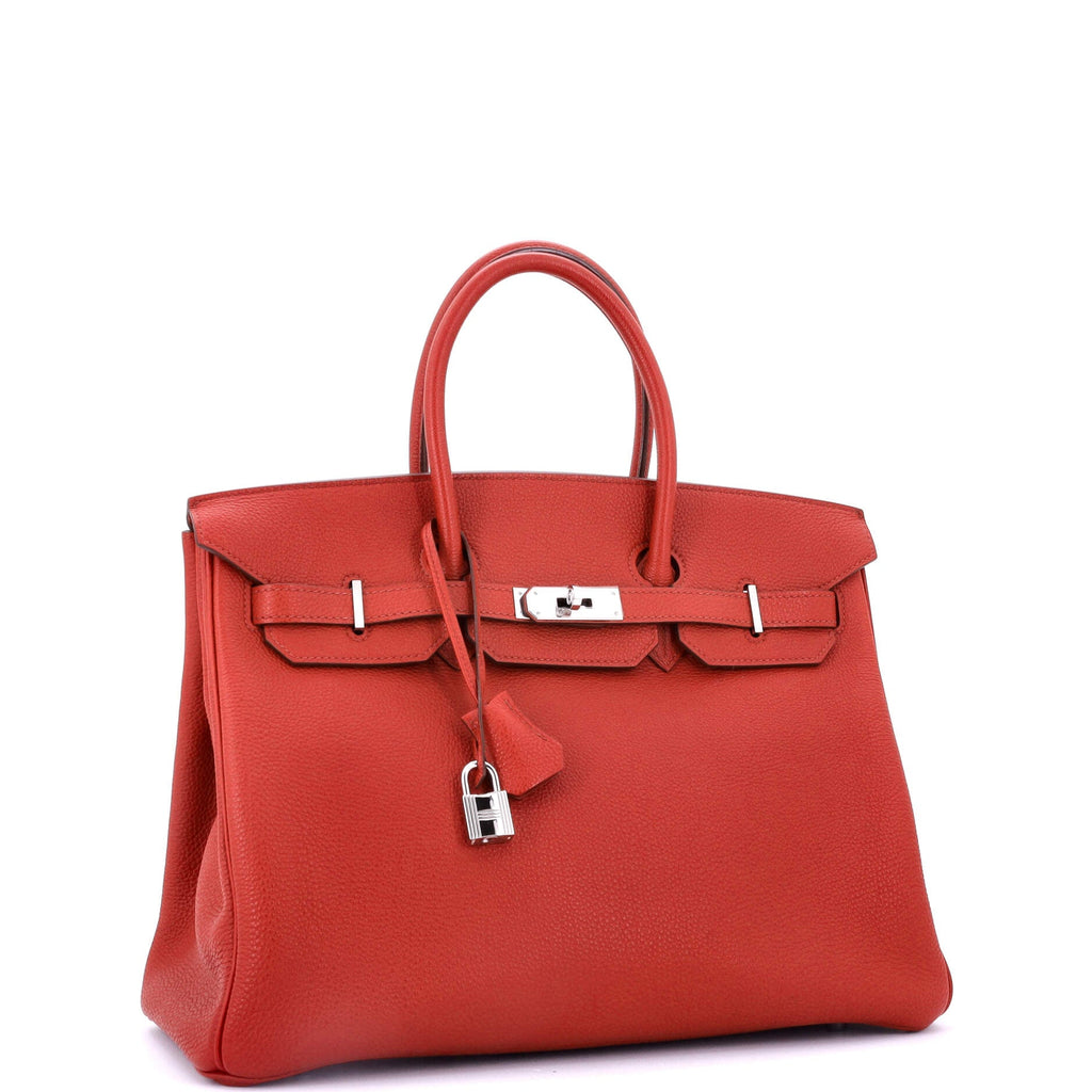 Birkin Handbag Rouge Vif Togo with Palladium Hardware 35