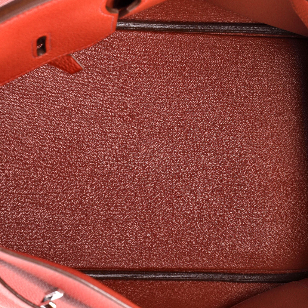 Birkin Handbag Rouge Vif Togo with Palladium Hardware 35