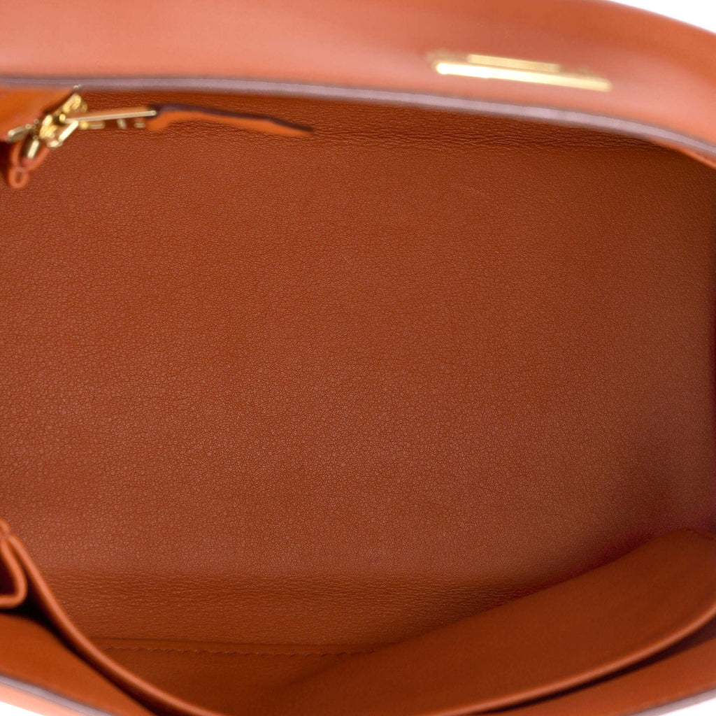 Kelly Handbag Terre Battue Swift with Gold Hardware 25