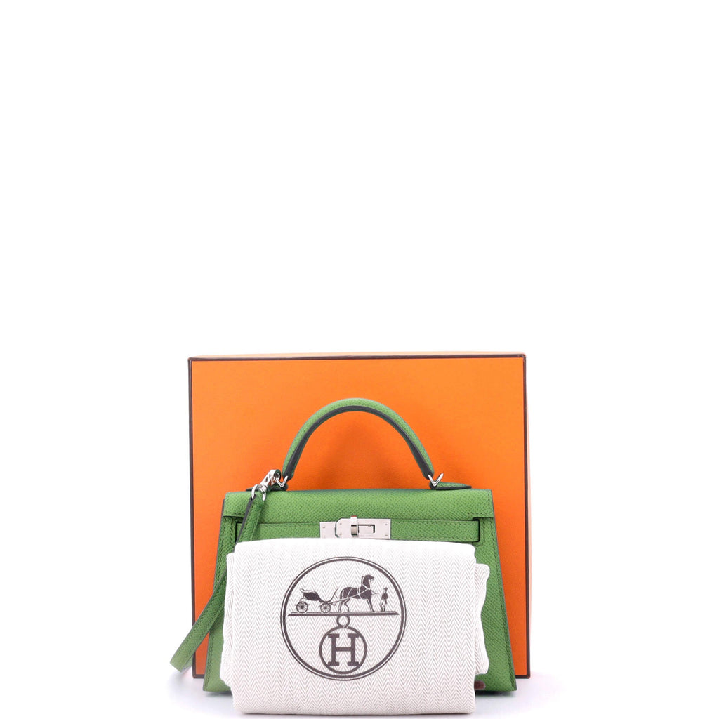Kelly Mini II Bag Vert Yucca Epsom with Palladium Hardware 20