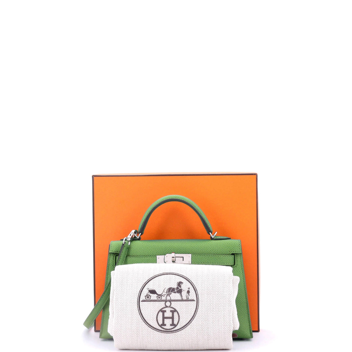 Kelly Mini II Bag Vert Yucca Epsom with Palladium Hardware 20