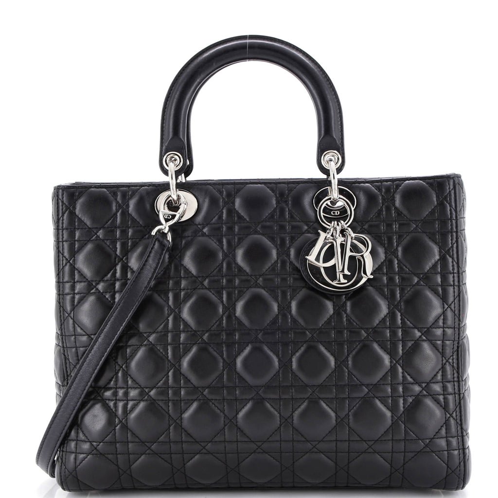 Lady Dior Bag Cannage Quilt Lambskin Large